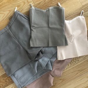 Aritzia Olaf Ribbed Tube Top in Grey XXS